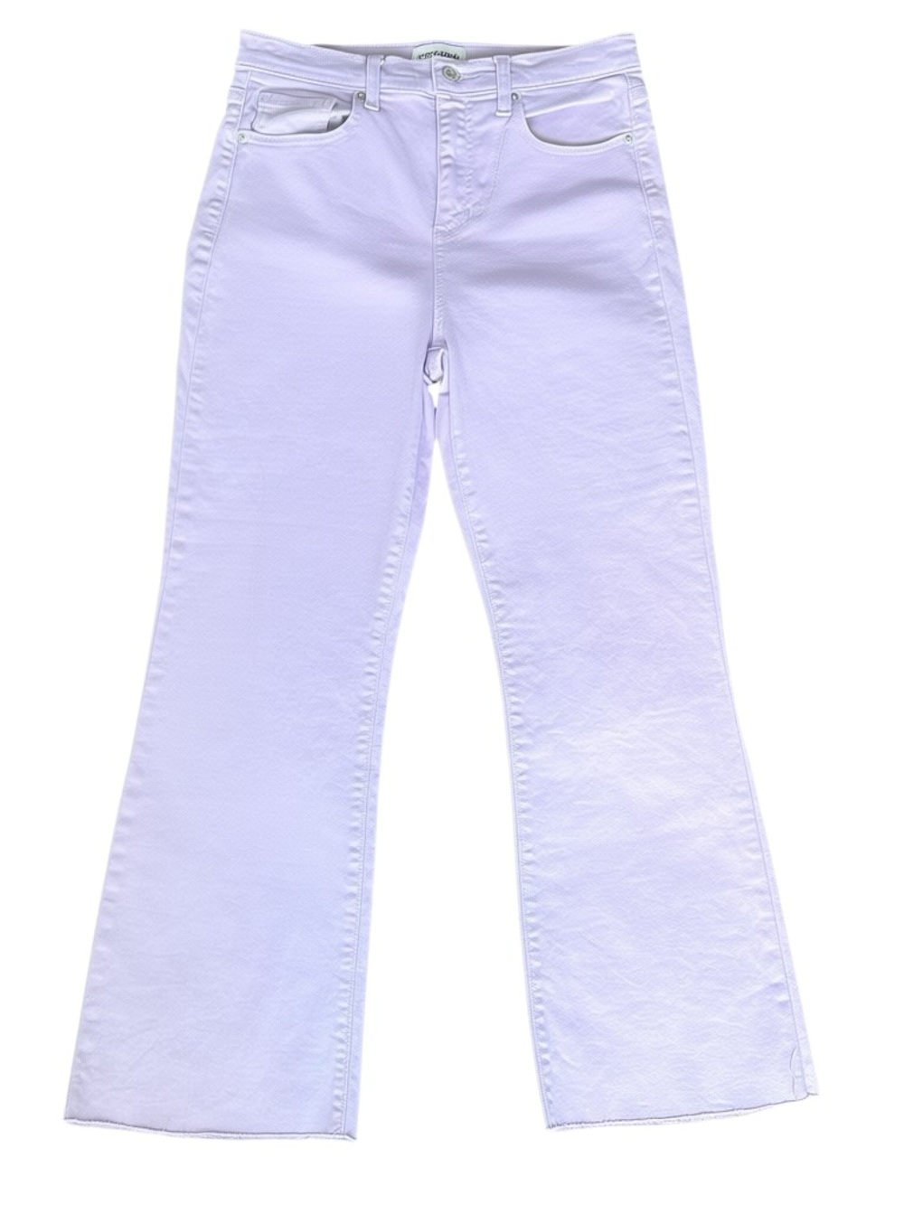 Sneak Peek Lilac Purple Coquette Straight Leg Raw Hem Ankle Jeans Lavender Y2K